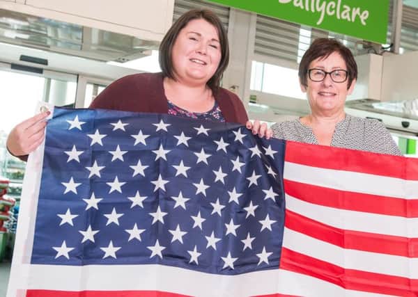 Siofra McClure, a Customer and People Trading Manager at Asda Ballyclare, is pictured with Asda Ballyclare General Store Manager, Mary Magill, ahead of a once-in-a-lifetime trip to the Shareholders Conference of Walmart