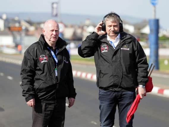 North West 200 Event Director Mervyn Whyte (left) with Clerk of the Course, Stanleigh Murray. Picture: Stephen Davison/Pacemaker Press.