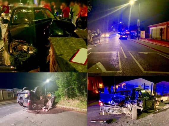 Dramatic pictures following crash.