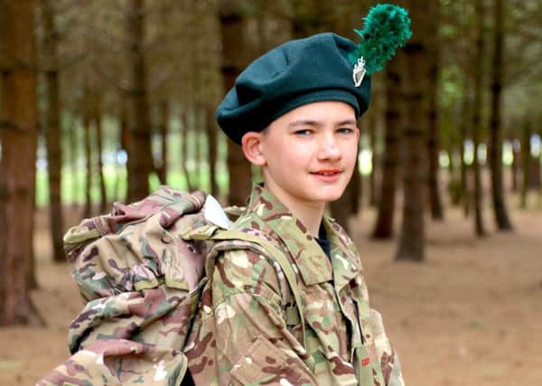 Ready to tackle whatever Camp may throw at him is 12-year-old Cadet Carter Linton from Larne.