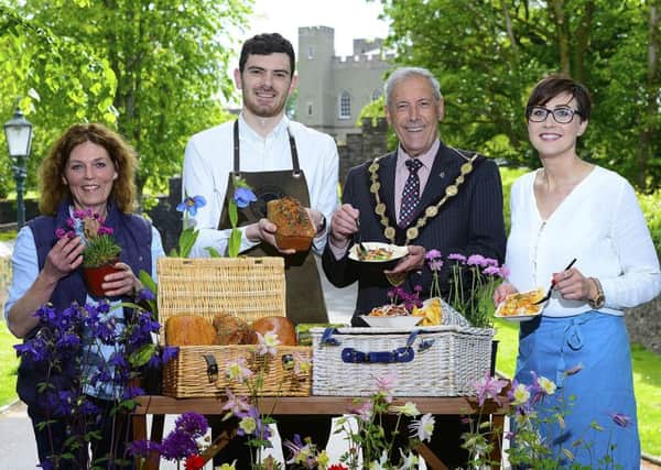 Pictured at the launch of this year's series of markets is (l-r) Lee White, Cottage Garden Plants, Isaac Barr, The Parson's Nose, The Mayor of Lisburn & Castlereagh City Council, Councillor Uel Mackin and Zara Greer, Barn & Bread.