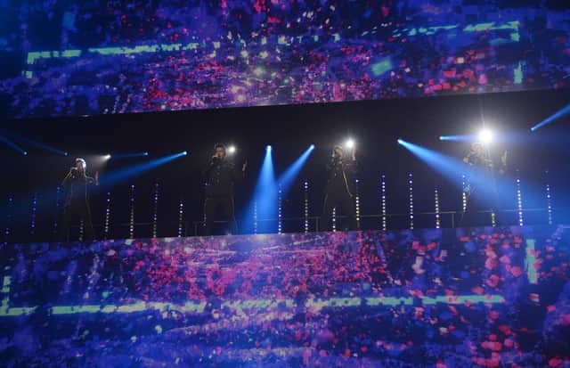PACEMAKER BELFAST  22/05/2019:
Westlife Kian Egan, Nicky Byrne, Mark Feehily and Shane Filan,make their long-awaited return to the stage as they kick off their reunion tour in Belfast.
The Twenty Tour, which started at Belfast's SSE Arena on Wednesday, May 22. More than 560,000 tickets in the UK and Ireland - confirming the band's status as national pop music treasures.
Picture By: Arthur Allison/Pacemaker Press