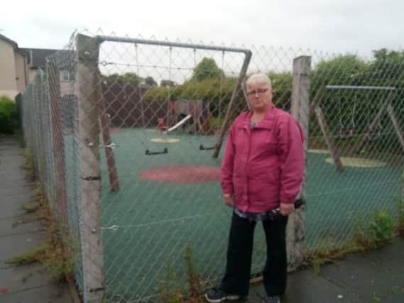 Dorothy Johnston pictured at the play area in Riverside, Castledawson.