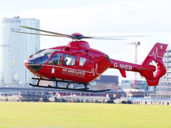 The Northern Ireland Air Ambulance was tasked to the scene of the collision.