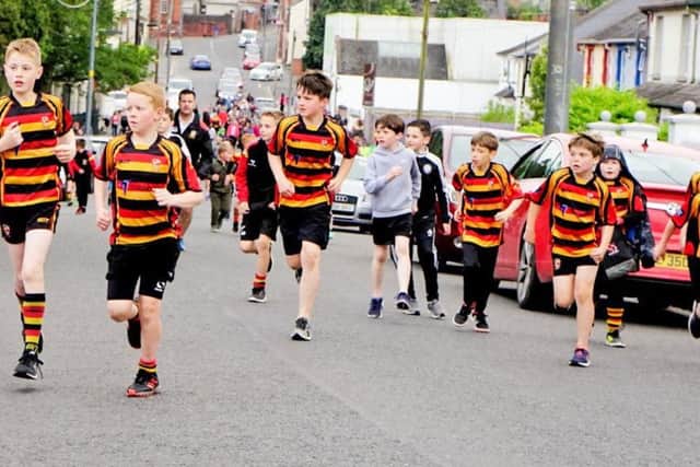 At the Lurgan Tigers Rugby-St Peter's GAA Run4Lurgan event on Friday.