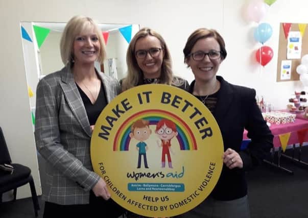 MD Loughrey Solicitors Lynn McCrudden, Brenda Loughrey and Niamh McDermott who supported the Make A Cuppa for Womens Aid ABCLN