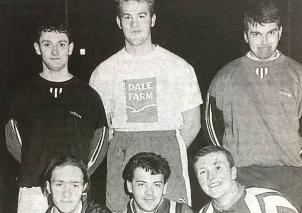 The Buckfast Albion team who took part in the PW Sales six-a-side tournament at Banbridge Leisure Centre in 1996