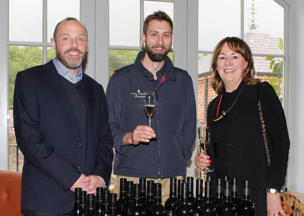 Pictured at the Robb Brothers Wine Merchants launch of Peter Lehmann Wines at the Yellow Door Restaurant in Hillsborough Castle are, from left, Glenn McGarry, Robb Brothers Wine Merchants, Tim Dolan, Peter Lehmann Wines and Norma Rompante, Robb Brothers Wine Merchants.