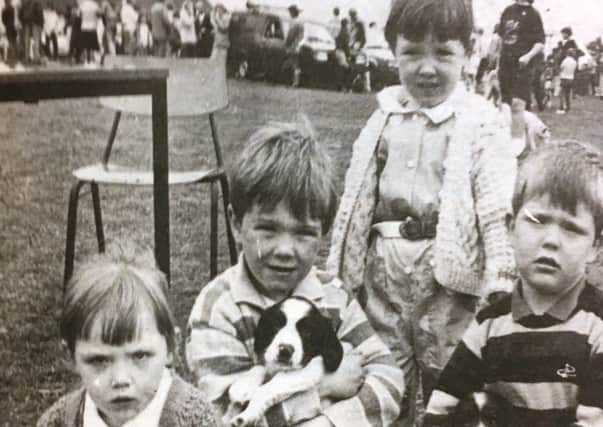 The Greer family - Noleen, Samuel, Denise and Ian - at the Children's Pet Show in Markethill in 1988