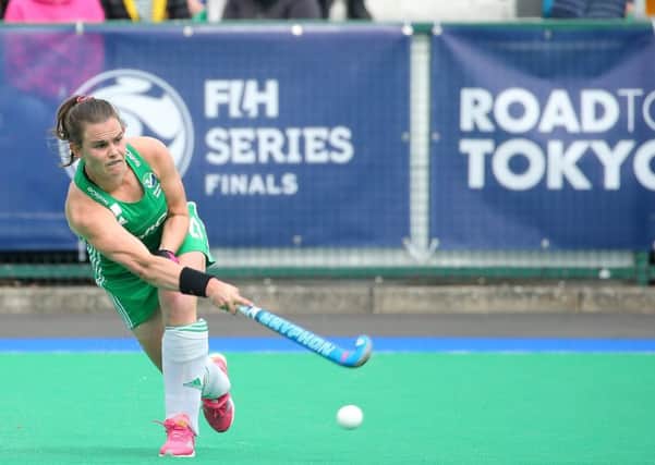 Irelands Lizzie Colvin in action against Korea during the FIH Series Final at Banbridge