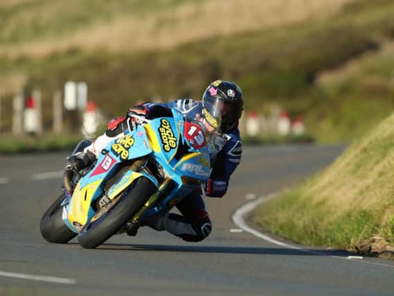 Sam West in action at Guthrie's during the Isle of Man TT Races.