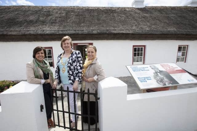 Mid and East Antrim Borough Council's tourism team Patricia McEldowney and Alison Mawhinney with the Mayor, Cllr Maureen Morrow.