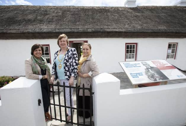 Mid and East Antrim Borough Council's tourism team Patricia McEldowney and Alison Mawhinney with the Mayor, Cllr Maureen Morrow.