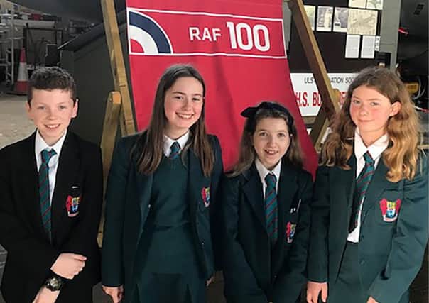 Banbridge Academy Year 8 pupils pictured at the home of Northern Irelands Air Power