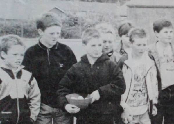 There was no shortage of budding 'Faldos' at the Target Golf Competition at the Victoria Primary School fete. 1991.