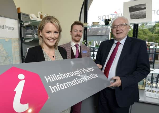 Pictured at the new look Hillsborough Visitor Centre are Head of Hillsborough Castle, Laura McCorry; Business Development  & Visitor Experience Executive, Alan Greer and Chairman of the council's Development Committee, Alderman Allan Ewart, MBE.