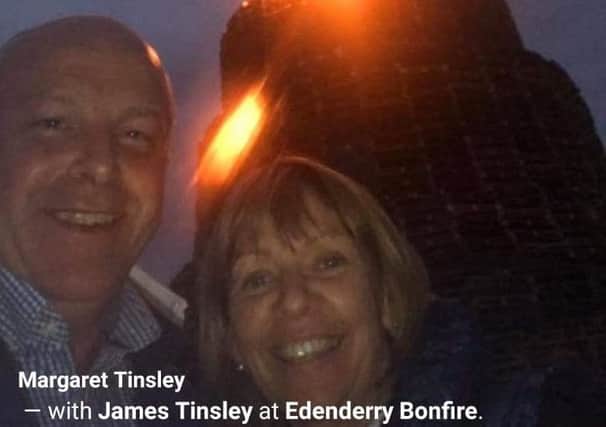 Deputy Mayor of Armagh, Banbridge and Craigavon Council Margaret Tinsley at Edenderry bonfire on Monday