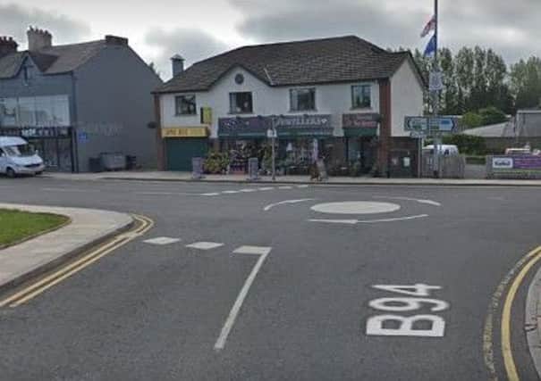 Police say the collision took place close to the mini roundabout at the bottom of Main Street, Ballyclare. Pic by Google.