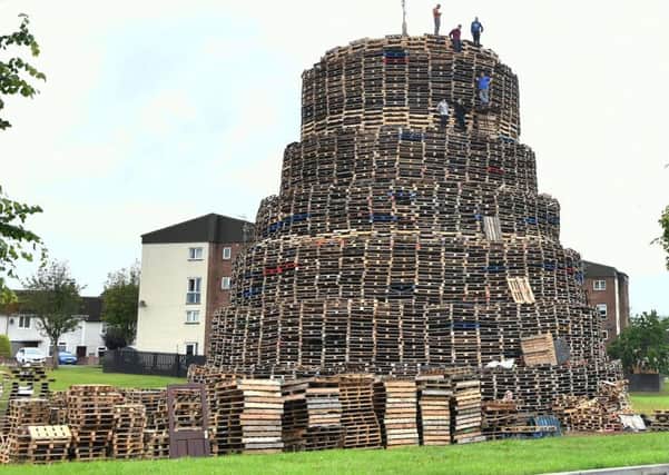 The Bonfire in the Corcrain area in Portadown on 08-07-19