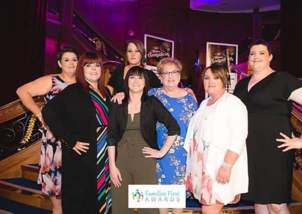 Barbara McVeigh, owner of Willowbank Daycare Nursery in Larne with members of her team at the 2019 Families First NI Awards where they scooped numerous accolades
