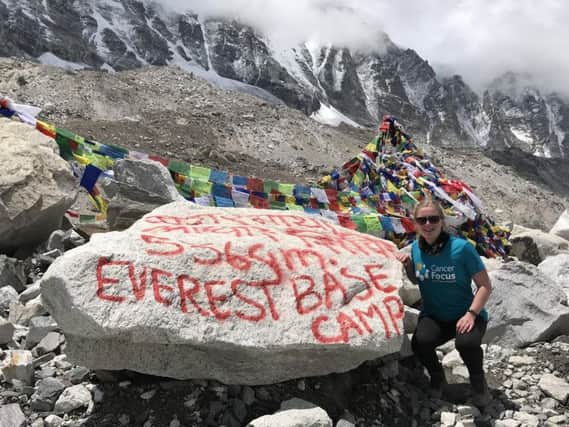 Zara Brown who has climbed to Everest base camp to raise funds for  Cancer Focus Northern Ireland