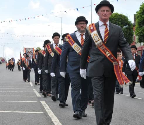 Members of the LOL 469 make their way through Cookstown on the Twelfth of July.INMM2617-370