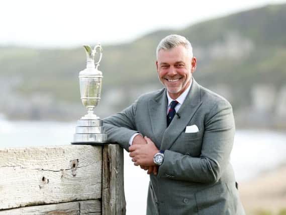 Darren Clarke will his the first tee shot at the 148th Open Championship at Royal Portrush