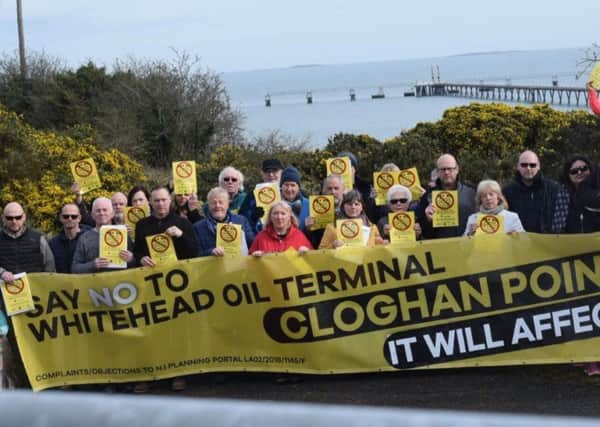 Opponents of Cloghan Point development plans.