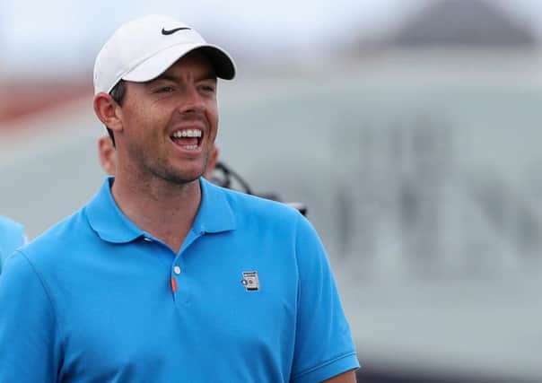 Rory McIlroy enjoying himself at Royal Portrush, ahead of this week's Open.