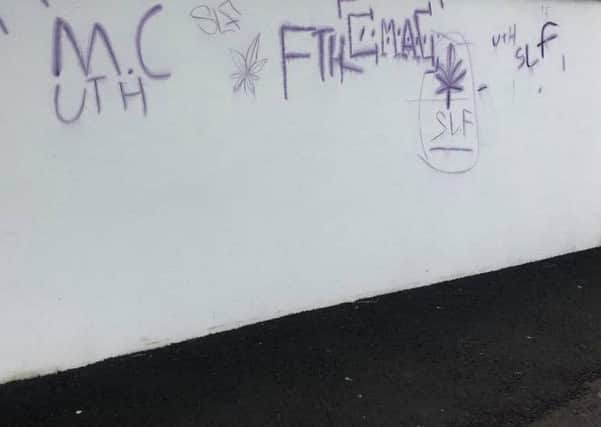 The graffiti appeared on July 17.