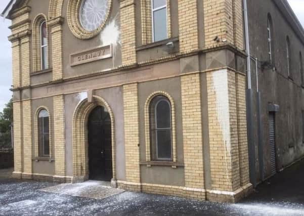 Glenavy Protestant Hall was targeted in a paint bomb attack