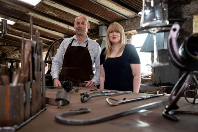 James McCullough of Pattersons Forge Hammer & Tongs and Jenine McIlroy, Business Advisor at Ballymena Business Centre