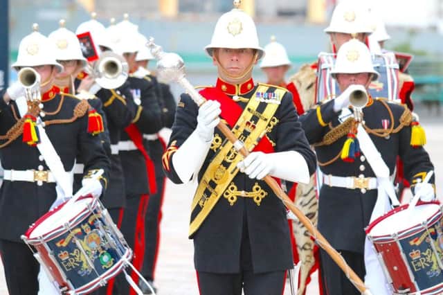 The Band of Her Majestys Royal Marines Portsmouth at Titanic Quarter.
