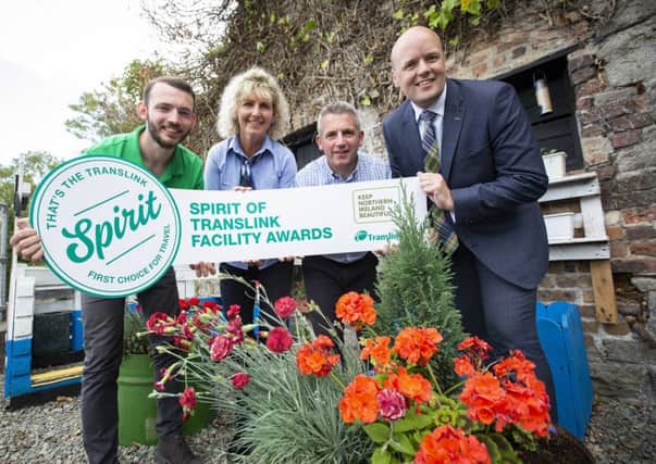 Pictured at the launch are Jamie Miller, Keep Northern Ireland Beautiful (left) with Translinks Bronagh McDonnell, Andy Bate and John Thompson