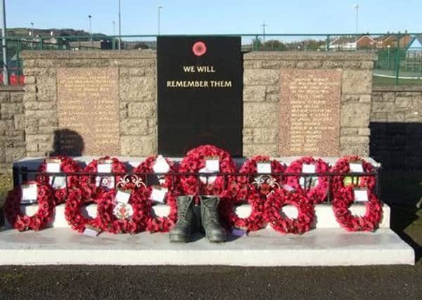 Refurbishment of Whitehead war memorial is taking place.