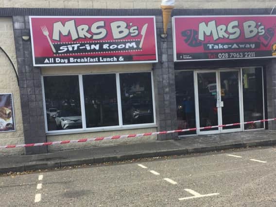 The interior of Mrs B's chippy was badly damaged in the blaze.