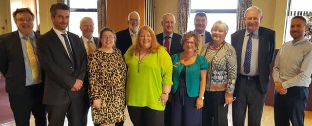 Alliance Party MLAs and councillors at the business breakfast with party leader Naomi Long.