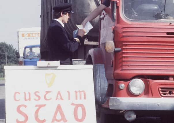 An Irish customs post near Newry in 1981. It is claimed dissidents are unlikely to attack Irish posts, while the UK insists it will not create any.