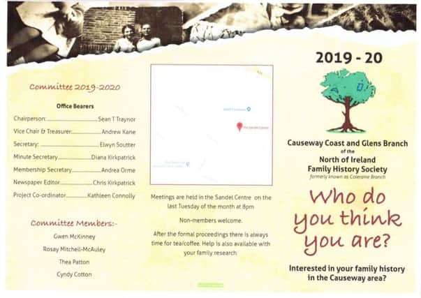 Causeway Coast and Glens Family History Society programme