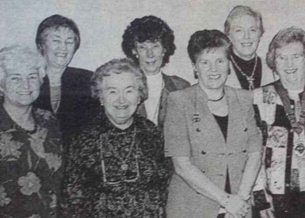 Jordanstown WI celebrated their 50th Anniversary with a dinner in the Glenavna Hotel. Pictured are members of the Jordanstown committeee with WI Federation chair, Kathleen Doherty. 1997