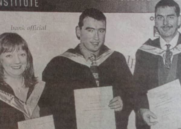 Carol Dodds (Newtownabbey), Stephen Armstrong (Glengormley), Seymour Manderson (Larne) and Denise Singleton (Glengormley) received JEB teachers' diplomas in information technology skills at the East Antrim Institute graduation event.
1997