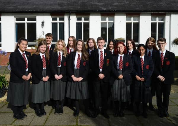 Ballyclare High School AS students who all received 4 A grades.