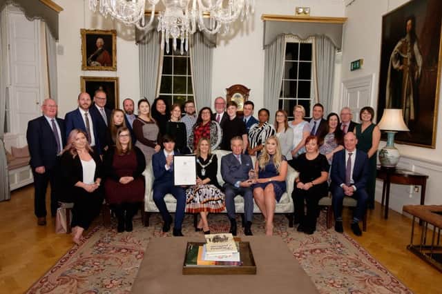 Lord Mayor of Armagh Mealla Campbell hosts Queen's Voluntary Awards to Oasis Youth and Richmount Rural Community to a reception at The Palace Armagh Co.Armagh     3 October 2019    CREDIT: www.LiamMcArdle.com