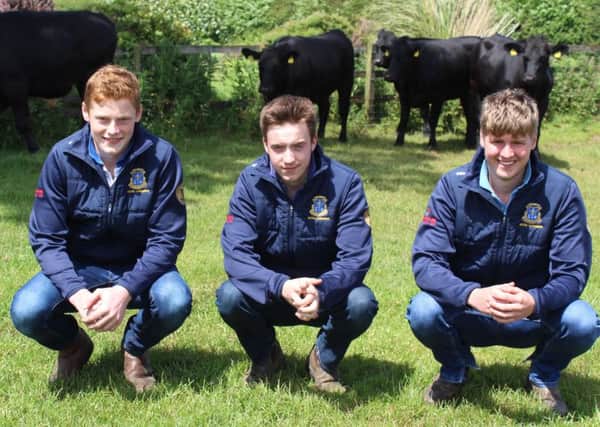 ABP Angus Youth Challenge finalists from St. Louis Grammar School, Ballymena - Thomas OKane; Conall McCafferty and Peter Graham.