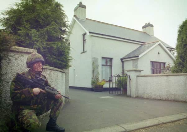 PACEMAKER PRESS 28/10/1993
1478/93
Scene of shooting at the Slopes Bleary. Rory and Gerard Cairns were shot by gunmen as they watched TV in the house.