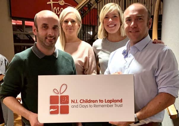 John Rodgers, son of the charitys founder, the late Jack Rodgers MBE; Lynda Mullan, Retail Operations manager, Wineflair, the charitys first ever corporate partner; Nicola Joyce, who has supported the charitys fundraising efforts for many years and Gareth Adams, Jack Rodgers nephew.
