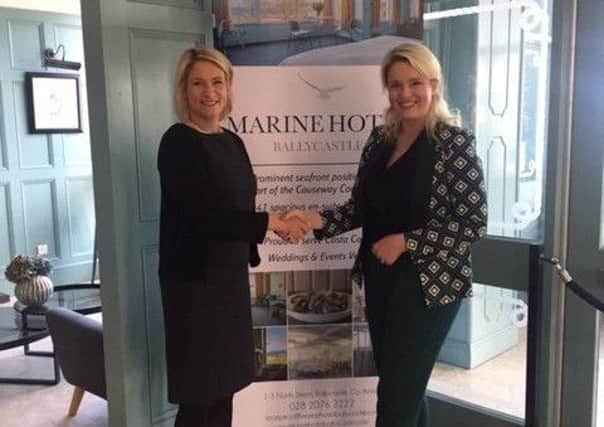 Claire Hunter (Marine Hotel) and Adele Stevenson (Cancer Research UK)