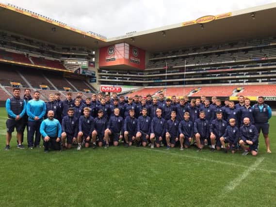 Tour squad at Newland Rugby Stadium in Cape Town