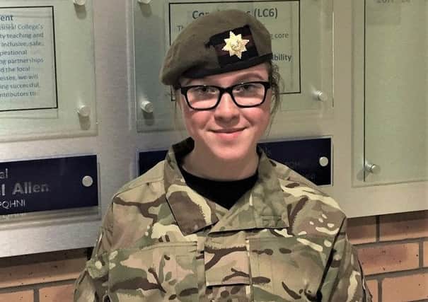Cadet Lance Corporal Katie Hargan from Lisneal Detachment who is of to represent the NI army Cadet Force in a UK team of 24 cadets going to Kenya