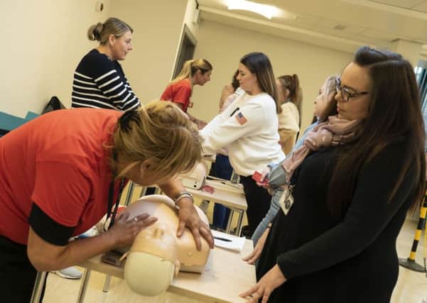 Staff and students at Northern Regional Colleges Newtownabbey campus took part in CPR awareness and training in honour of World Restart a Heart Day.